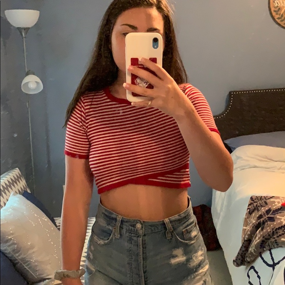 striped crop top